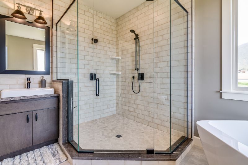 Rain Shower Head and Frameless Glass